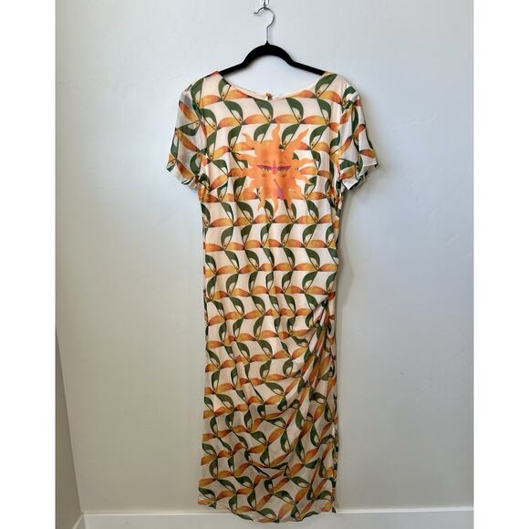 Farm Rio x Anthropologie Farm Rio Printed Toucan Sun Mesh Dress, Sz XL - Read - Picture 3 of 12